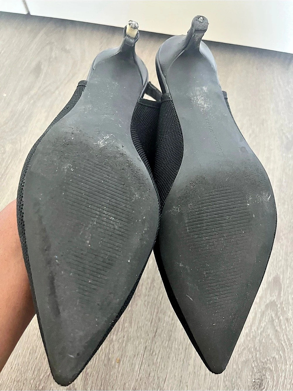 French Connection Black Pointed-Toe Slingback Heels - Picture 5 of 5
